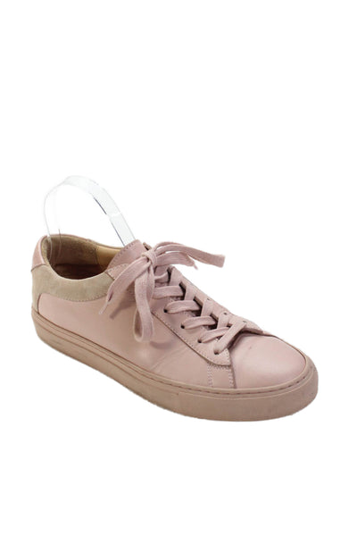 Koio Womens Leather Low Top Lace Up Sneakers Pink Size 38 8