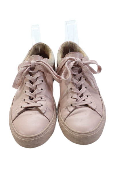 Koio Womens Leather Low Top Lace Up Sneakers Pink Size 38 8