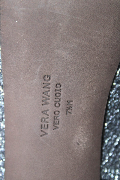 Vera Wang Womens Open Toe Platform Pumps Silver Metallic Size 7.5 Medium