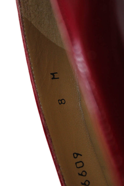 Stuart Weitzman Womens Patent Leather Open Toe Pumps Red Size 8 Medium