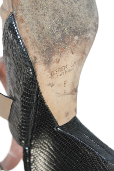Derek Lam Womens Leather Cross Strap Slingbacks Wedge Sandals Black Size 8 B