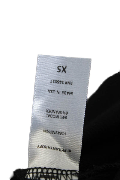 Philanthropy Women Basic Long Sleeve T-Shirt Black Modal Round Neck Size XS