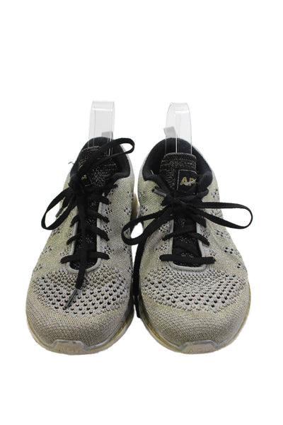 APL Womens Metallic Low Top Running Sneakers Silver Size 7.5