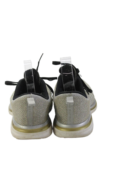 APL Womens Metallic Low Top Running Sneakers Silver Size 7.5