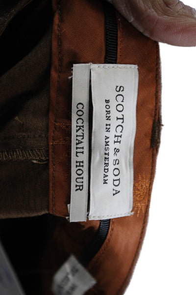 Scotch & Soda Women Dress Pants Brown Viscose Zip Inseam 29 Size 28