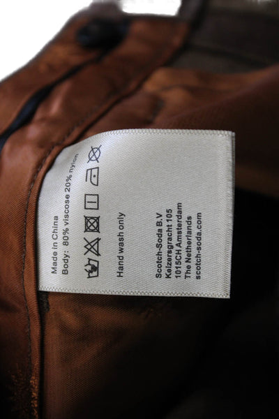Scotch & Soda Women Dress Pants Brown Viscose Zip Inseam 29 Size 28
