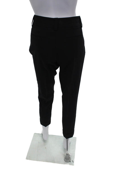 Alice + Olivia Womens Cropped Black Virgin Wool Pants Zip Size 2