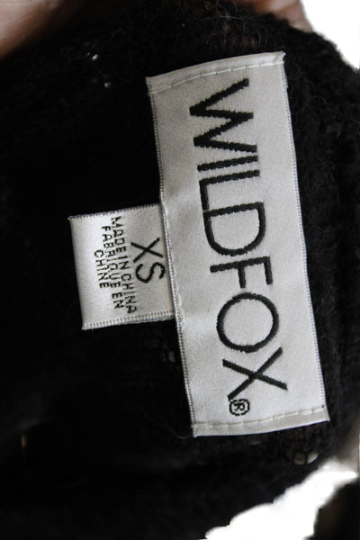 Wildfox Women Alpaca Pullover Black Crew Neck Size XS