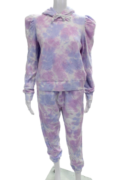 Generation Love Womens Tie Dye Print Hooded Sweatsuit Blue Pink Size Small