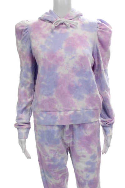 Generation Love Womens Tie Dye Print Hooded Sweatsuit Blue Pink Size Small