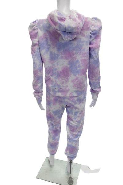 Generation Love Womens Tie Dye Print Hooded Sweatsuit Blue Pink Size Small