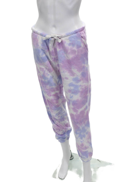 Generation Love Womens Tie Dye Print Hooded Sweatsuit Blue Pink Size Small