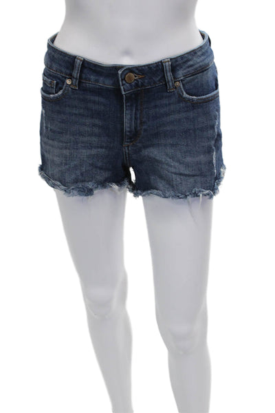 DL1961 Women Cut-Off Shorts Blue Cotton Button Size 26