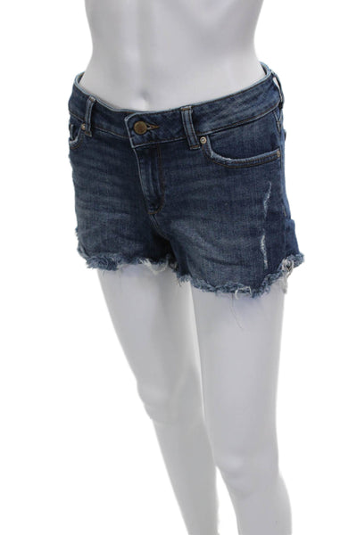 DL1961 Women Cut-Off Shorts Blue Cotton Button Size 26