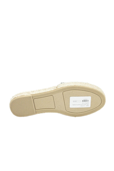 Manebi Womens Raffia Zebra Double Sole Slides Sandals Shoes Natural Black Sz 10
