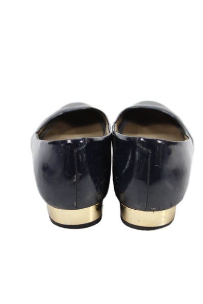 Me Too Womens Vegan Leather Slip On Ballet Flats Shoes Navy Size 9M