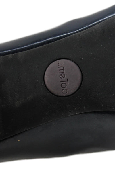 Me Too Womens Vegan Leather Slip On Ballet Flats Shoes Navy Size 9M