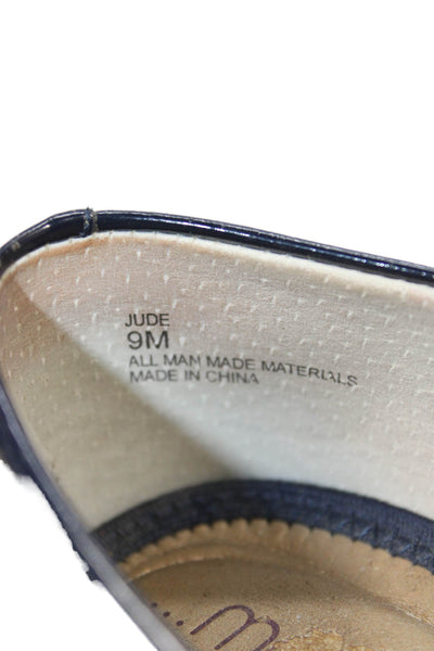 Me Too Womens Vegan Leather Slip On Ballet Flats Shoes Navy Size 9M