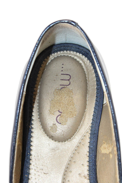 Me Too Womens Vegan Leather Slip On Ballet Flats Shoes Navy Size 9M