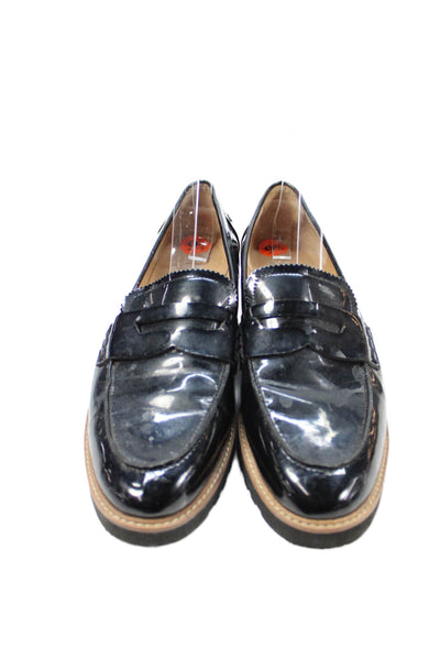 Franco Sarto Womens Leather Slip On Flats Loafers Shoes Black Size 9.5M