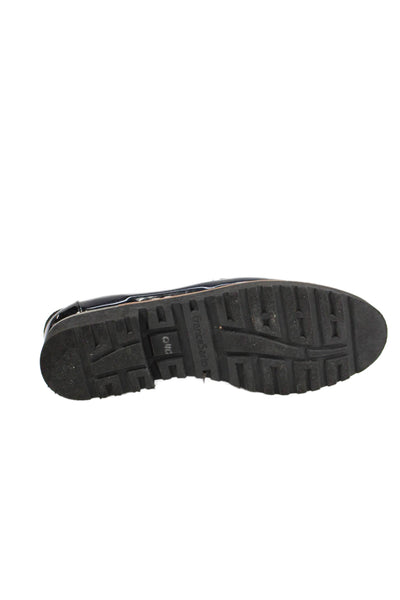 Franco Sarto Womens Leather Slip On Flats Loafers Shoes Black Size 9.5M
