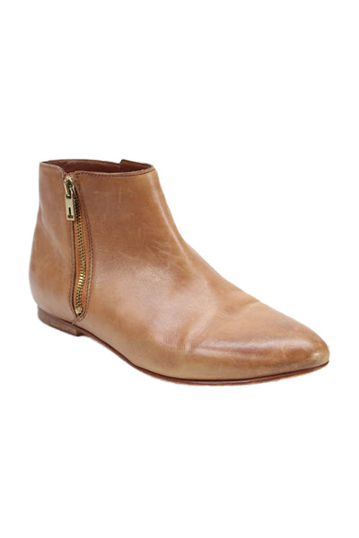 Ted Baker London Womens Leather Flats Ankle Boots Shoes Brown Size 9.5