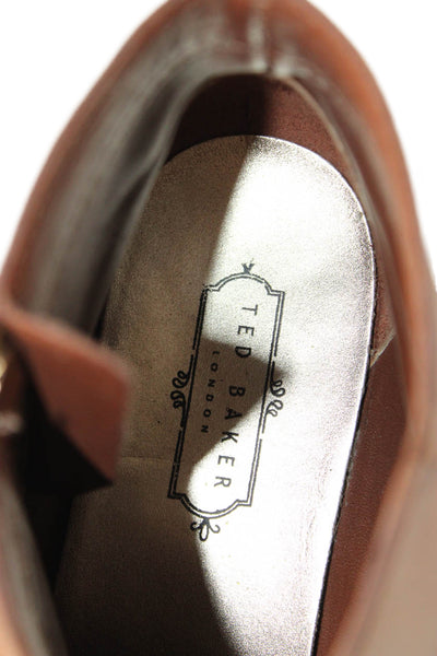 Ted Baker London Womens Leather Flats Ankle Boots Shoes Brown Size 9.5
