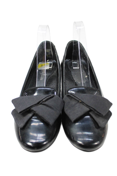 Neiman Marcus Womens Embellished Slip On Ballet Flats Shoes Black Size 9M
