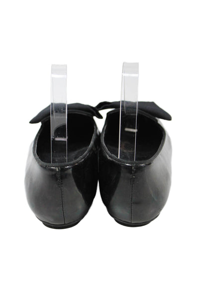 Neiman Marcus Womens Embellished Slip On Ballet Flats Shoes Black Size 9M