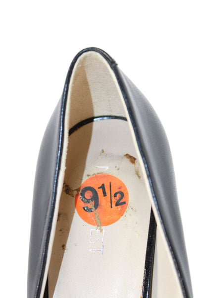 Nine West Womens Leather Pointed Toe High Heels Pumps Shoes Black Size 9.5