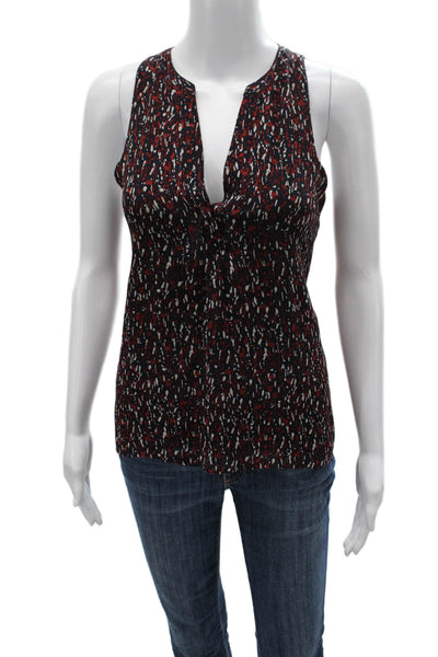 Joie Women Multicolor Geometric V-Neck Sleeveless Blouse Size 2XS