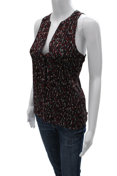 Joie Women Multicolor Geometric V-Neck Sleeveless Blouse Size 2XS