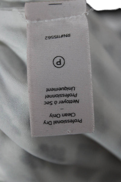 Cinq à Sept Women Silk Geometric High Neck Sleeveless Tie Blouse Size S