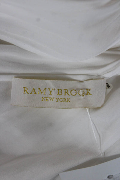 Ramy Brook Women White Polyester High Neck Sleeveless Basic Blouse Size XS
