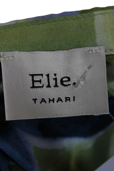 Elie Tahari Women Floral Multicolor Collared Button Polyester Blouse Size XS