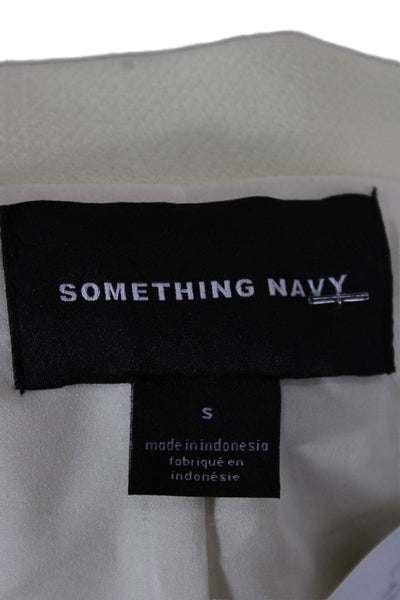 Something Navy Womens Ivory Basic Jacket Polyester Long Sleeve Size S