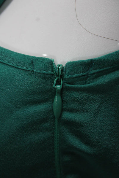Greylin Anthropologie Women One Shoulder Sleeveless Blouse Green Zip Size L