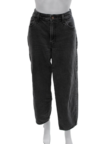 Levis Womens Mom Jeans Gray Mid Rise Cotton Button Fly Size 28