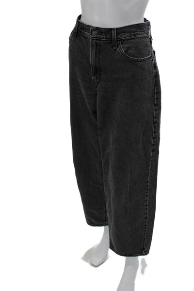 Levis Womens Mom Jeans Gray Mid Rise Cotton Button Fly Size 28