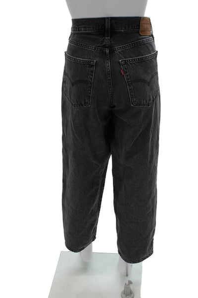 Levis Womens Mom Jeans Gray Mid Rise Cotton Button Fly Size 28