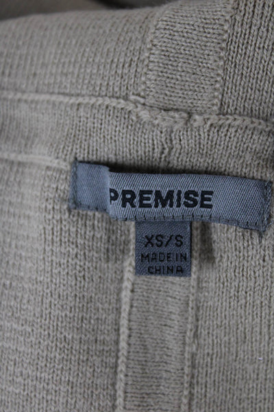 Premise Womens Wrap Sweater Sleeveless Cowl Neck Beige Acrylic Open Size XS