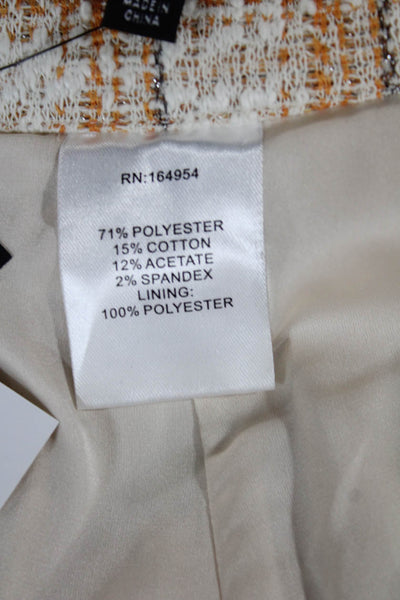 Toccin Women Dress Pants White Checked Zip Size 4