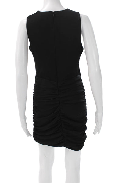 Babaton Women Bodycon Dress Black V-Neck Sleeveless Zip Polyester Size 6