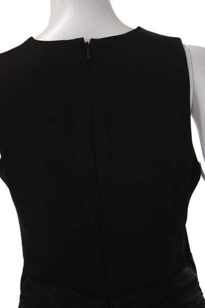 Babaton Women Bodycon Dress Black V-Neck Sleeveless Zip Polyester Size 6