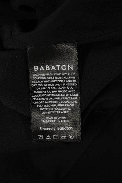 Babaton Women Bodycon Dress Black V-Neck Sleeveless Zip Polyester Size 6