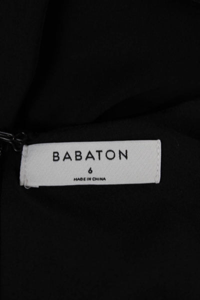 Babaton Women Bodycon Dress Black V-Neck Sleeveless Zip Polyester Size 6