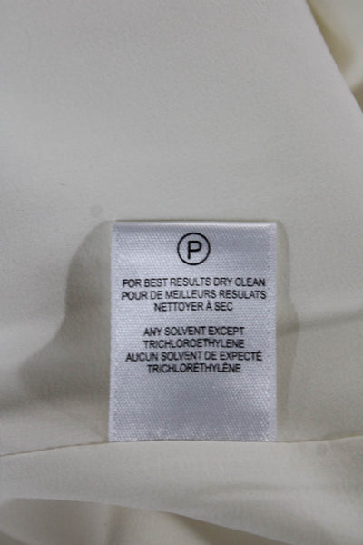 Halston Womens Sheath Dress White Boat Neck Short Sleeve Knee Length Size 4