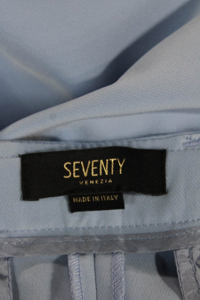 Seventy Womens Dress Pants Blue Polyester Button Size 42