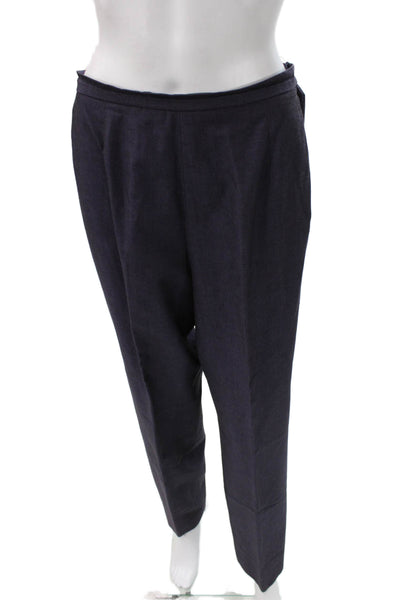 Bill Blass Womens Dress Pants Blue Solid Modal Button Size 10P