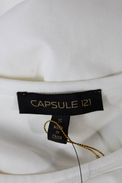 Capsule 121 Womens Ivory Sheath Dress Sleeveless Knee Length Size S